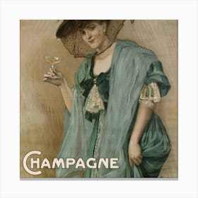 Champagne Woman Canvas Print