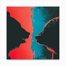 Two Bears Facing Each Other 1 Canvas Print