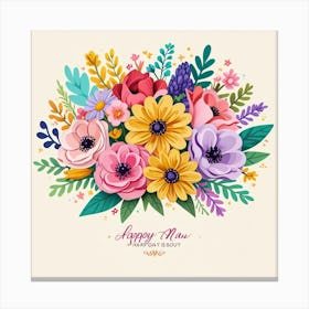 Happy New Year Bouquet Canvas Print