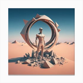 Man Standing In The Desert Canvas Print