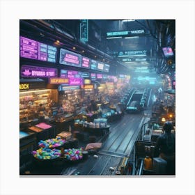 Cyberpunk City 3 Canvas Print