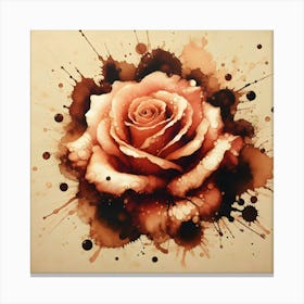 Rose Watercolor Painting Canvas Print