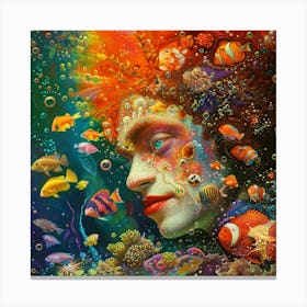 Woman Under The Sea Canvas Print