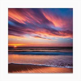 Sunset On The Beach 251 Canvas Print