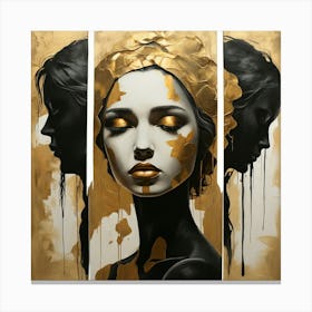 Gold And Black 6 Canvas Print