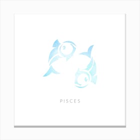 Pisces Zodiac Square Canvas Print