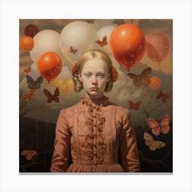 'The Girl With Balloons' Canvas Print