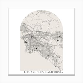 Los Angeles California Boho Minimal Arch Street Map Canvas Print