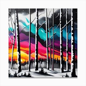 Sunset In The Woods 6 Canvas Print