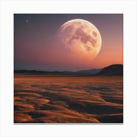 Full Moon Over Desert Canvas Print