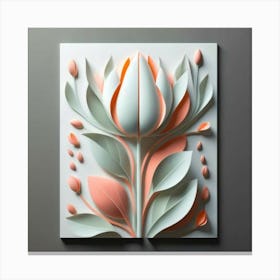 3d Flower Wall Art Canvas Print