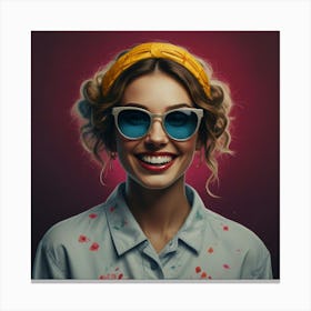 Girl In Sunglasses Canvas Print