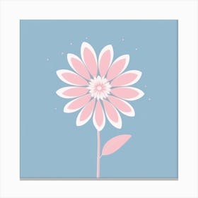 A White And Pink Flower In Minimalist Style Square Composition 360 Canvas Print