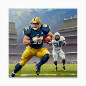 Peak Performance Football Athlete Mid-Play Canvas Print