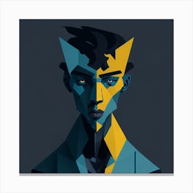 Man In Blue And Yellow - Abstract Art Canvas Print