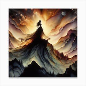 Woman On A Mountain Canvas Print