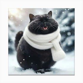 Snowy Cat Canvas Print