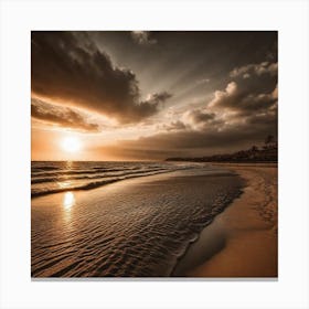 Sunset On The Beach 736 Canvas Print