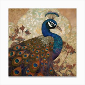 Stainedglasspeacock Canvas Print