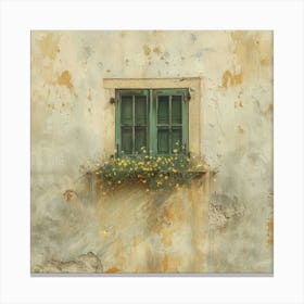 Window With Flowers 3 Canvas Print