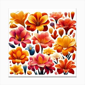 Image Of Different Clivia Flowers 1 Canvas Print