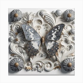 Marble Butterfly Panel III Canvas Print
