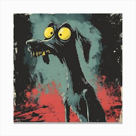 Vintage 80s Nightmarish Dog 8 Canvas Print