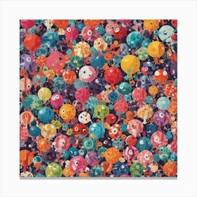 Octopus Balloons Canvas Print