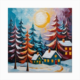 Winter Landscape Painting 1 Canvas Print