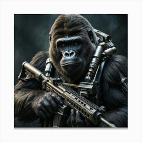 Gorilla In Action Canvas Print