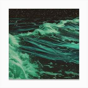 Green Ocean Waves Canvas Print