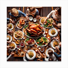 Thanksgiving Dinner Table Canvas Print
