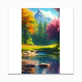 River In The Forest 1 Canvas Print