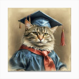 Graduation Cat 3 Canvas Print