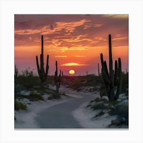 Sunset In The Desert 1 Canvas Print