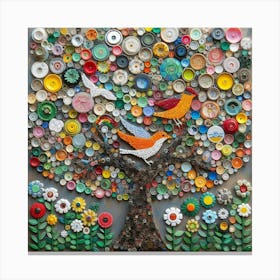 Button Tree Wall Decor Canvas Print