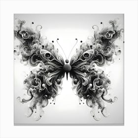 Black And White Butterfly Canvas Print