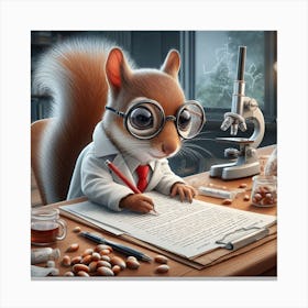 Squirrel In A Lab Coat 1 Canvas Print