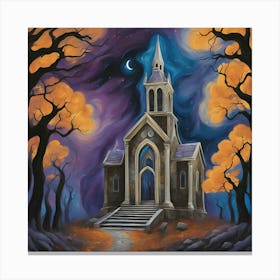 Church By Night Canvas Print