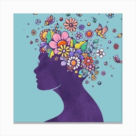 Flowers In The Head Canvas Print