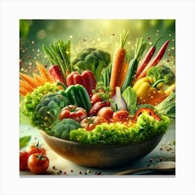 Colorful Vegetables In A Bowl Canvas Print