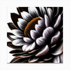 Black And White Daisy Canvas Print