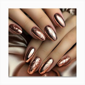 Rose Gold Nails 7 Canvas Print