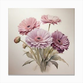 Mauve Gerberas 1 Canvas Print