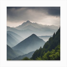 Dark Clouds Over The Mountains Canvas Print