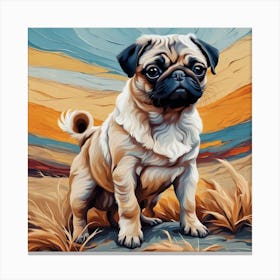 Pug Painting Canvas Print