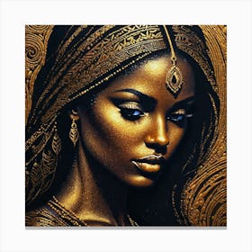 Gold Egyptian Woman Canvas Print