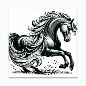 Illustration Arabian stallion 5 Canvas Print