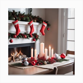 Christmas Table Setting 20 Canvas Print