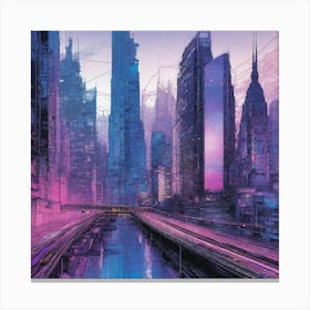Futuristic Cityscape 140 Canvas Print